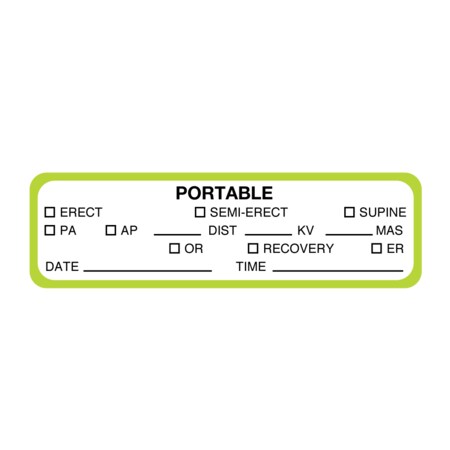 Nevs Portable Exam Labels - Portable 7/8" x 3" Flr Chart w/Black X-2986CF